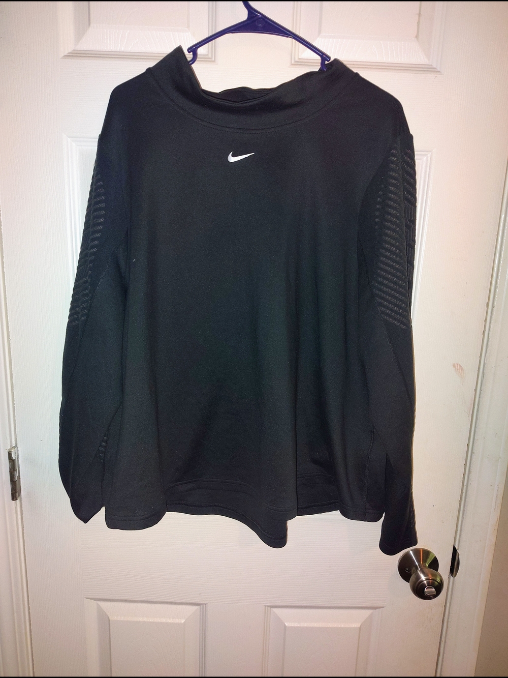 Nike Men’s Black Turtleneck Pullover with Subtle Swoosh